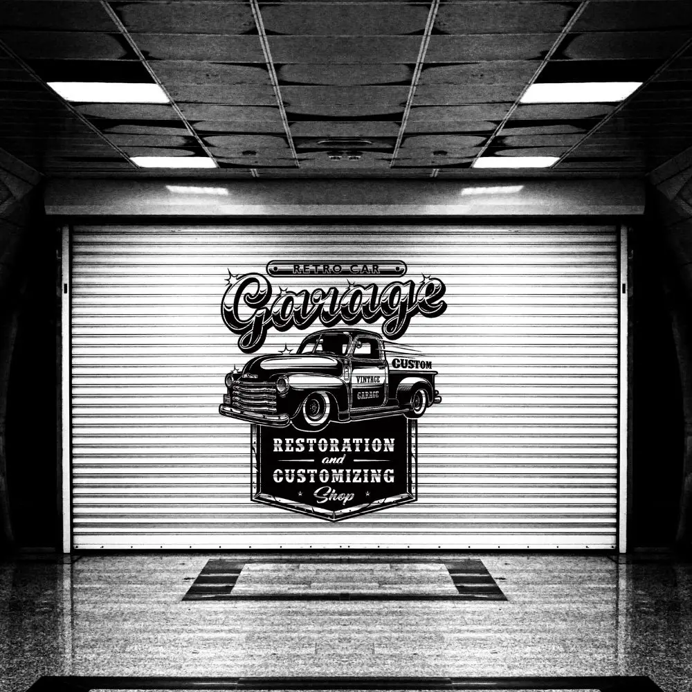 Retro Car Garage Restoration And Customization Wall Sticker Decal