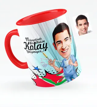 

Personalized Mr Dentist Caricature Of Red Mug Cup-4