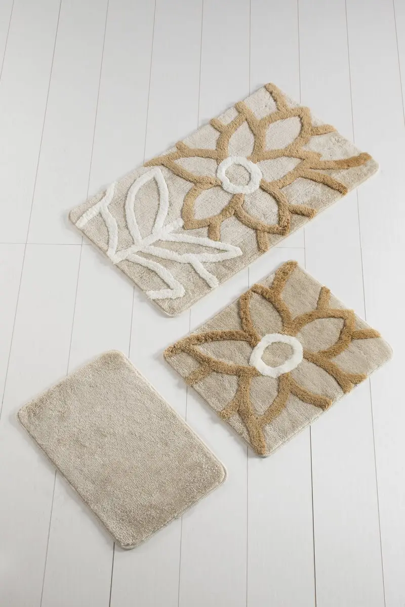 Коврик для ванной | коврик для ванной нескользящие Противоскользящие коврики Натуральный Бежевый 3л набор 60X100 cm-50X60 Cm-40X60 см