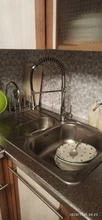 Grifo de cocina negro mate, mezclador montado en cubierta, rotación de 360 grados, pulverizador, boquilla, fregadero de cocina, frío y caliente