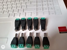 Adaptador de enchufe de corriente continua para cámaras CCTV, conector macho hembra de 2,1mm x 5,5mm