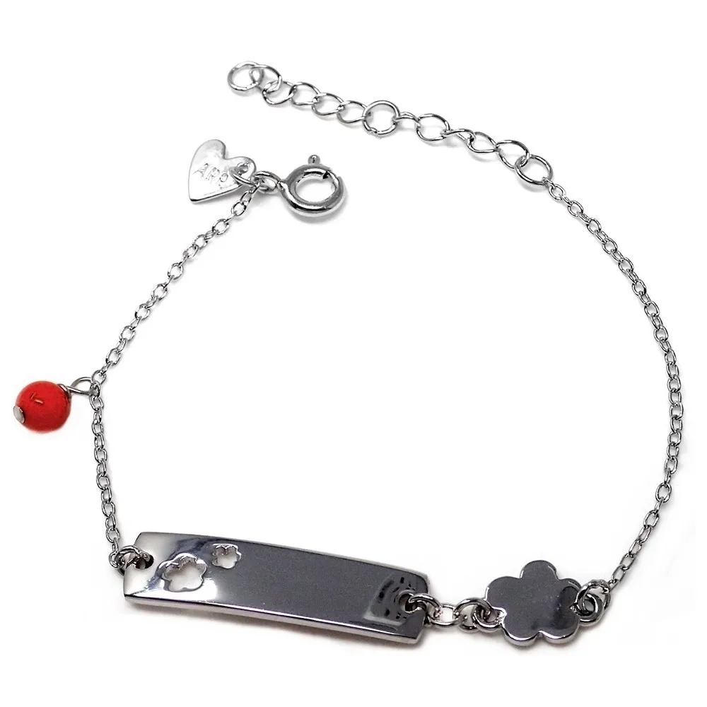 Серебряный браслет Agatha Ruiz de la Prada 14 см. Застежка с цветком для