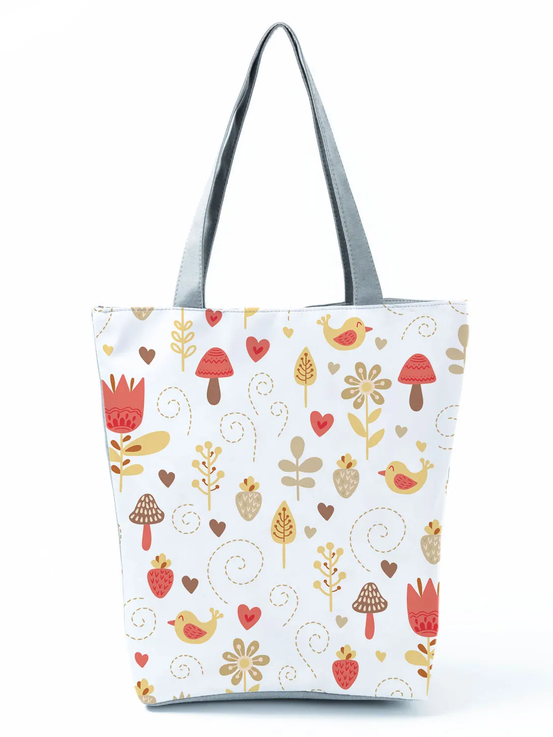 Plant Tote Reusable Shopping Bag Female Custom Pattern Mushroom Printed Handbags Women Floral High Capacity Shoulder Bag 