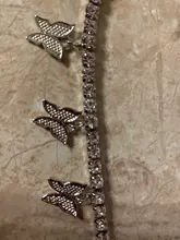 Tobillera de mariposa para mujer, cadena de tenis con diamantes de imitación, joyería para pie, tobillera de playa para verano