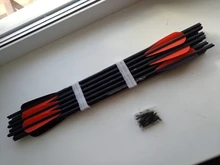 Pernos de caza con arco, Ballesta de carbono de 12/24 pulgadas, columna vertebral 16/20 para arco recurvo/compuesto, tiro con arco, 6/400 Uds.