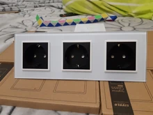 Livolo – Panel de cristal para interruptor de pared. VL-C7-SR-11, Panel de cristal blanco perla de 80mm * 80mm, estándar europeo