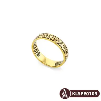 

Russian Orthodox Ring 925 Sterling Silver of plated gold for Men Women | ring with prayer | prayer save and preserve | wedding ring | Silver ring with enamel | Ring GOD SAVE US