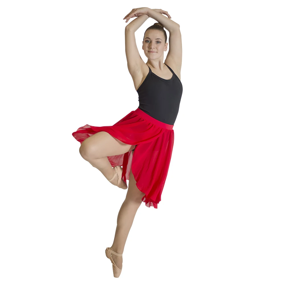 (skirts Only) Cotton Lycra Waistband Chiffon Medium Length Open Skirts Lyrical Dance Skirts