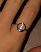 CACANA anillo de acero inoxidable para Mujer amor símbolo de la paz anillos de boda de Engagemen redondos accesorios Mujer Bague Femme joyería W45