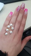 Anillo chapado en oro para mujer, elegante perla de imitación, anillos de apertura ajustables