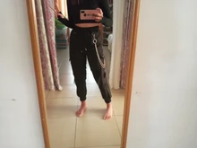 Pantalones Cargo informales para mujer, pantalón holgado de cintura alta, color negro, estilo coreano, con cinta, envío directo