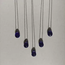 Humor de cambio de Color emoción sentimiento de Control de temperatura de la gota de agua colgante en forma de lágrima de acero inoxidable collares de cadena