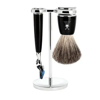 

MÜHLE - 3-Pz. Shaving Set pure badger hair/Fusion-RYTMO handles high grade black resin