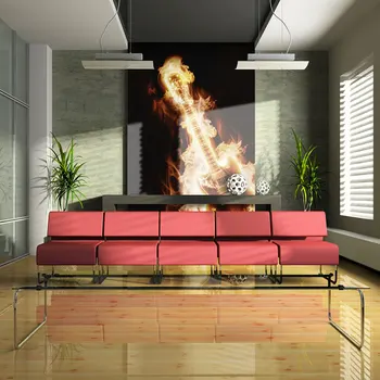 

Wall mural-guitar in flames-200x154 cm