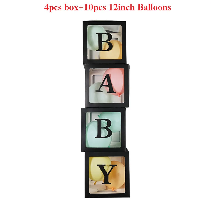 Baby Balloon Box E WEIGAO «сделай сам» прозрачный воздушный шар коробка для малышей любовь блоки для мальчиков и девочек вечерние подарочные коробки для свадьбы для украшения детского душа день рождения - Цвет: Baby Balloon Box E