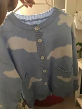 Chaqueta De punto De manga larga para Mujer, jersey De nube coreano, chaqueta con cuello redondo, otoño e Invierno, 2020