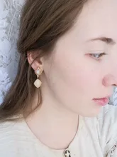 Pendientes de Clip Vintage para mujer, piedra de Palacio, Clips en pendiente sin Piercing, barroco, gris, blanco, Piedra en forma de gota de agua