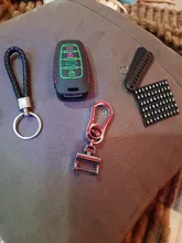 Cuero Luminoso de llave de coche para gran pared Haval Coupe H7 H8 H9 GMW H6, cubierta pequeña a rayas de Color, carcasa del mando a distancia, llavero