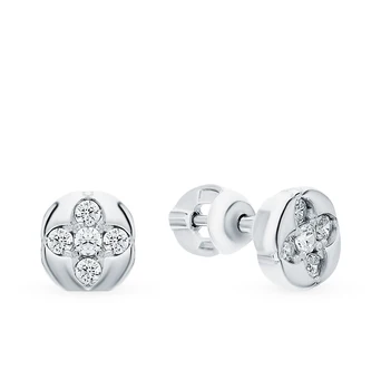

Silver earrings with cubic zirconia sunlight sample 925