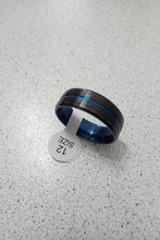 FDLK-anillo de acero inoxidable con borde de escalera cepillado para hombre, anillo de 8MM con ranura azul, regalos del anillo de boda para hombre