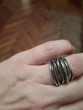 Bijoux-Anillos lineales de estilo Simple para mujer, anillos de cadenas grandes de Color plata multicapa, regalos, 2020