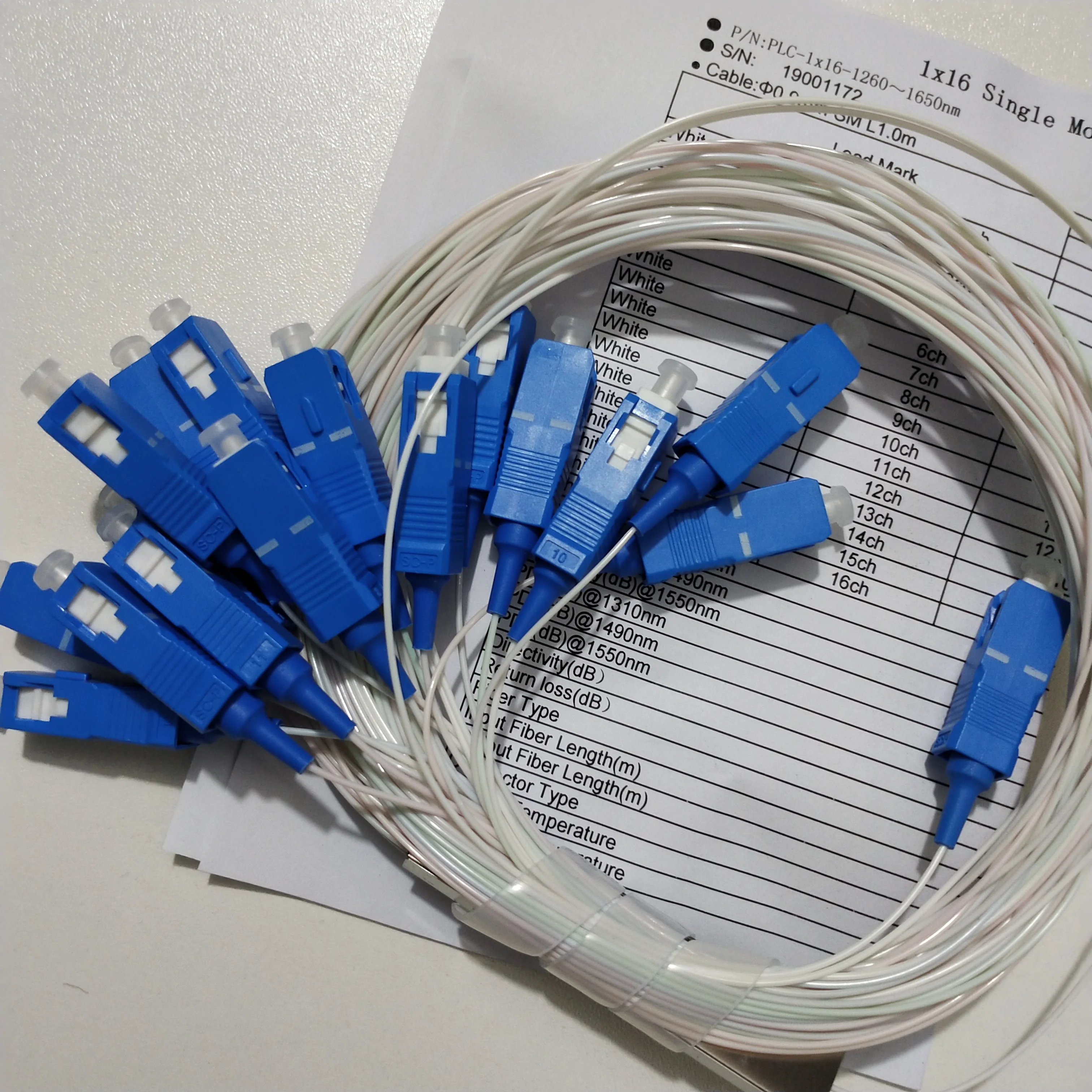

Оптоволоконный ПЛК-сплиттер 20 шт./лот, 1x16 SC/upc Blue FTTH ПЛК-Сплиттер по заводской цене