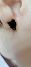 SMJEL-pendientes de gato hecho en Origami para mujer, joyería con forma de gato, zorro, gato, Luna, ratón, Animal, para niñas y niños