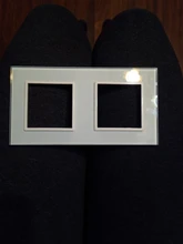 Livolo – Panel de cristal doble para interruptor de pared. C7-2SR-11, Panel de cristal estándar europeo para interruptor y enchufe en 4 colores