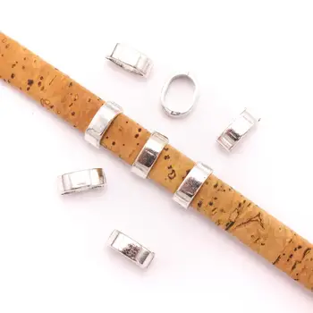 

30pcs 10mm*5mm round jewelry finding silver zamak slider for licorice cord D-2-33