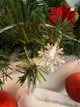 Adornos navideños para el hogar, guirnalda colgante con luz LED de copo de nieve para decoración de árbol de Navidad, regalo de Navidad, Año Nuevo, 2020