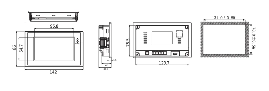 Wecon LEVI-2043E панель HMI небольшого размера связывается с большинством брендов ПЛК