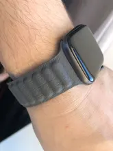 Correa de enlace de cuero para Apple watch, banda de 44mm, 40mm, 38mm, 42mm, pulsera de bucle magnético original, iWatch seires 3, 5, 4, 6 SE