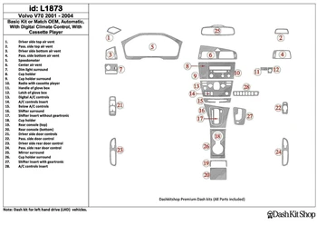 

Interior lining for Volvo V70 2001-2004. Set L1873.