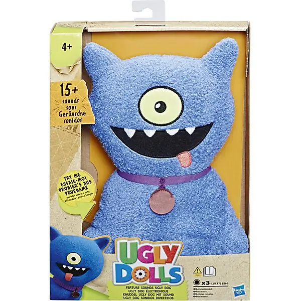 Мягкая игрушка Ugly Dolls Зубастер Дог 33 см, звук