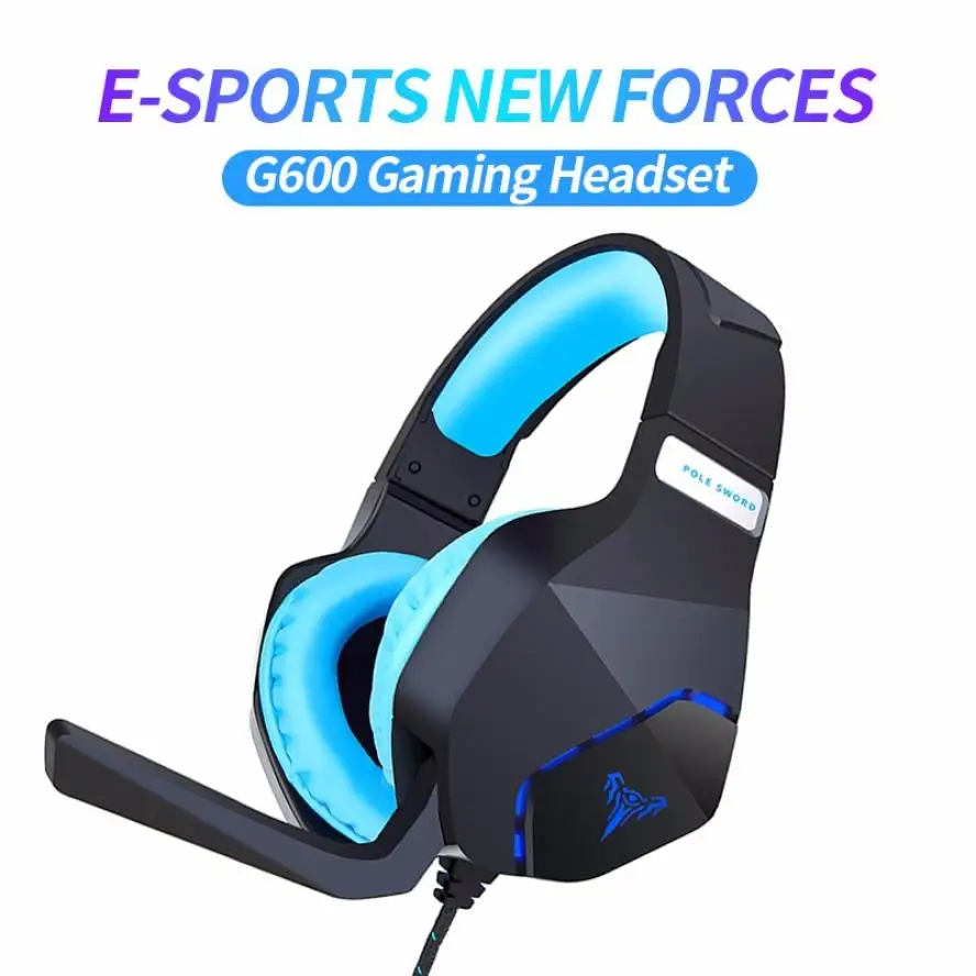 G600 Head mounted Gaming Headset USB 3 5mm Double Plug Over ear Headphone Adjustable Stretch Noise Reduction E sports Earphone