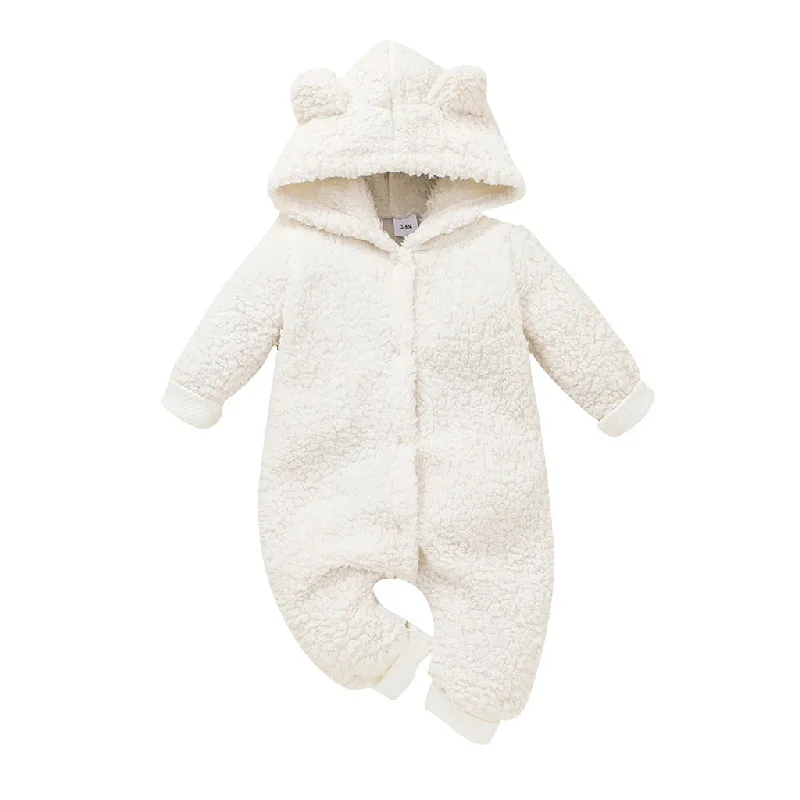 Cute Baby Boy Girl Clothes for new born Long Sleeve Baby Costume Hoodies Bear Baby Romper Jumpsuits Fleece Overall Warm Rompers