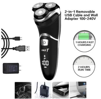

MAX-T электробритва уход за лицом моющийся usb-кабель перезаряжаемый тройной клинок 3D бритва электрическая бритва для бороды RM