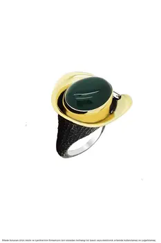 

Green Agate Stone Silver Lily Lady Ring