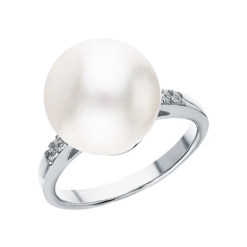 

Sunlight sterling silver ring with cultured pearl and cubic zirconia