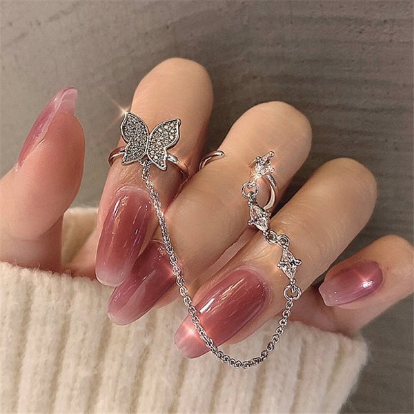 Silver Color Dancing Moving Butterfly Rings Dainty Insect Minimalist Rings For Women French Jewlery 2022 Trend Anillos