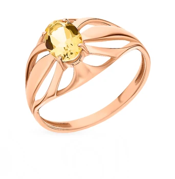 

Gold ring with citrine sunlight