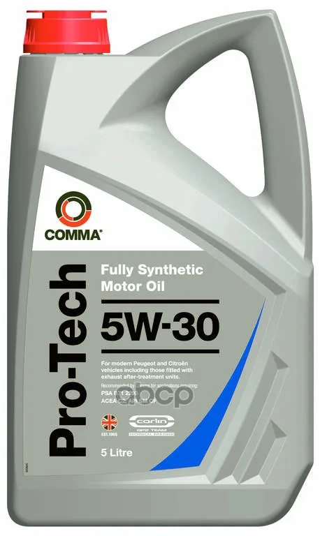 COMMA Масло Моторное Синт Comma Pro-Tech 5w30 5л Acea C2, Api Sm/Cf, Psa B71 2290 Ptc5l
