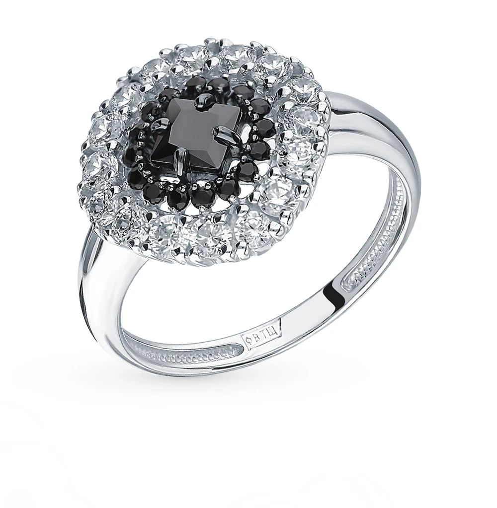 Серебряное кольцо с фианитами SUNLIGHT проба 925