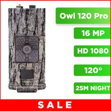 Камера ловушки для охоты, сова 120 Pro Photo-Hunter 16MP 1080px, инфракрасный светильник, ночная съемка, 25 метров, Охотничья камера, ночная версия, Дикая камера s 16MP 1080P IP65, фото ловушка, 0,3 s, триггер, камера наблюдения за дикой природой