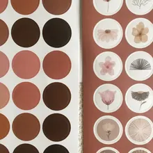 Pegatinas redondas de puntos de la serie morandy, 1 hoja, pegatina decorativa Kawaii, decoración, bricolaje, álbum diario artículos de papelería con etiquetas, Scrapbooking