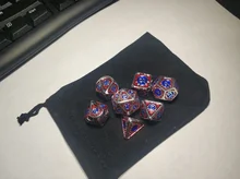 Pouch Dice-Set Games Rpg-Board Dados Drawstring Dnd Rol Metal D20 D10 D6 7pcs D8 D4 Soft