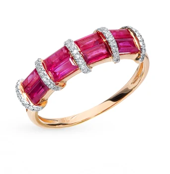 

Gold ring with rubies and diamonds sunlight sample 585
