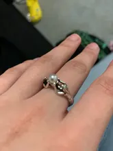 Anillo de compromiso de dos sirenas con perlas para mujer, joyería de boda, Color plata antigua, regalos de amor