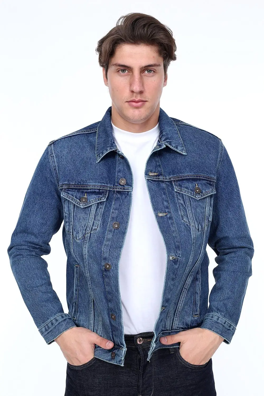 HW 1980 JEANS MEN DENIM JACKET BLUE 