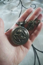 Reloj de bolsillo de cuarzo para hombres y mujeres, pulsera de mano con colgante, de metal antiguo, Alchemist, Edward Elric, para Cosplay